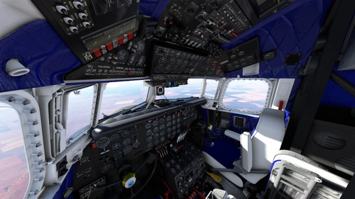 DC-6 White, Black, & Blue cockpit textures