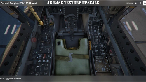 DC Designs & CJ Simulations F/A-18 Legacy Hornet base texture upscale to 4k