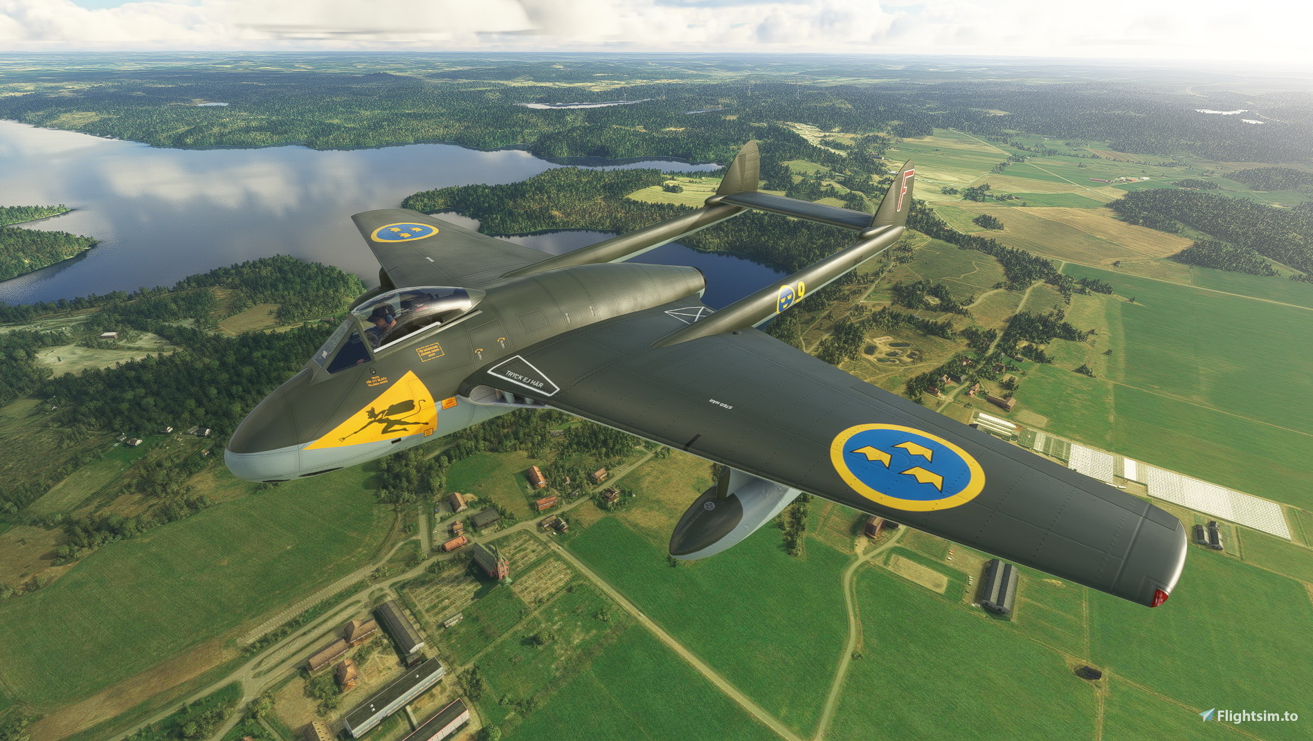 De Havilland DH 100 Vampire Royal Swedish Air Force 9 F A Oldalon de-havilland-dh-100-vampire-royal-swedish-air-force-9-f-a-oldalon