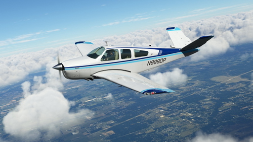 Double Blue livery for Carenado/Microsoft Bonanza V35B