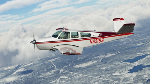 Double Red livery for Carenado/Microsoft Bonanza V35B