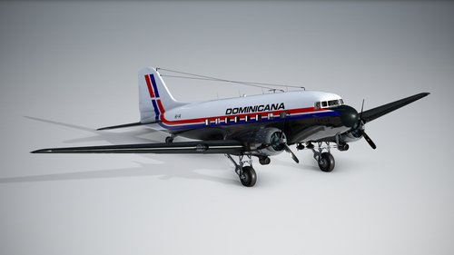 Douglas DC-3 Dominicana Aviacion Carga HI-14 (Fictional)