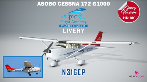 Epic Flight Academy livery for Asobo C172 G1000 [8K]