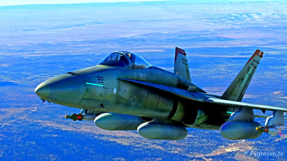 WEATHERED F/A 18C VFMA 232 AC 22 for Microsoft Flight Simulator | MSFS