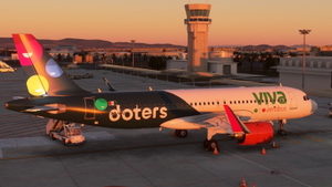 FBW A32NX Viva Aerobus (XA-VIU / Doters Livery) thumbnail 1