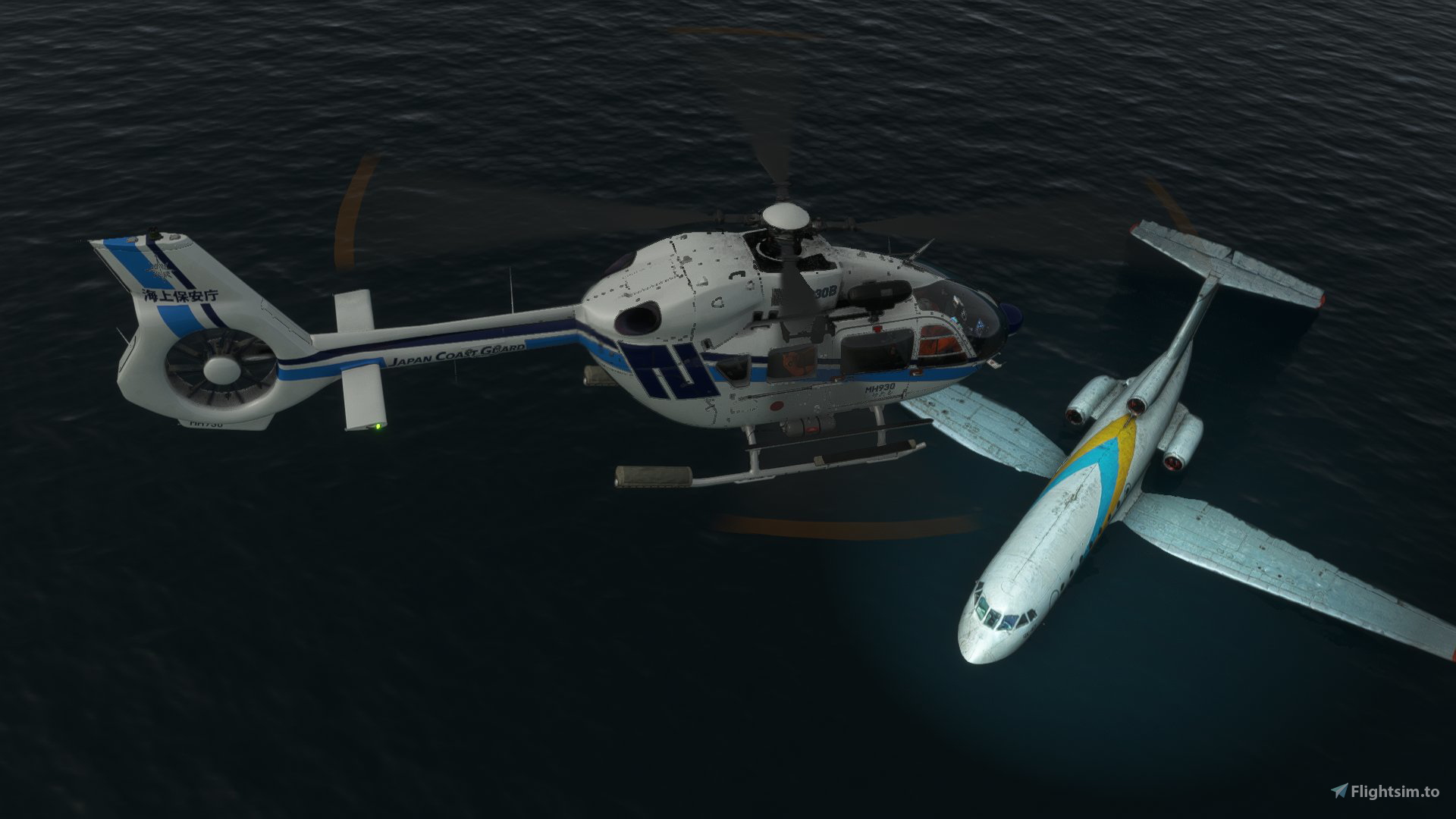 航空機・ヘリコプター R/C FLIGHT SIMULATOR Flight Sim] Rescue stranded survivors in a JMSDF-painted