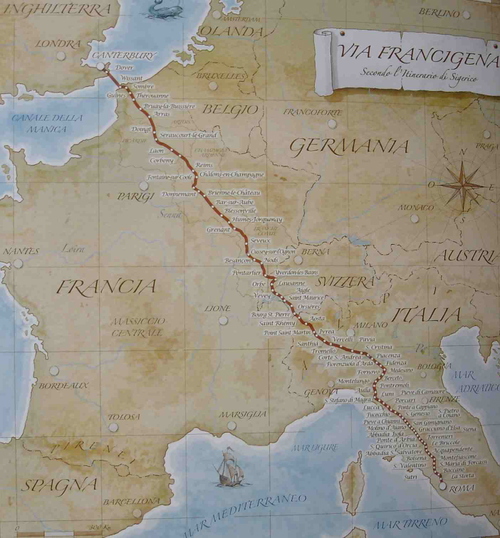 Fly along the Via Francigena