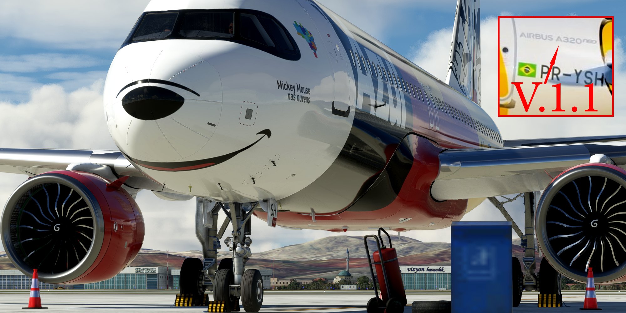 [A32NX] FlyByWire | Airbus A320neo AZUL Mickey Mouse PR-YSH in 8k - Image 1