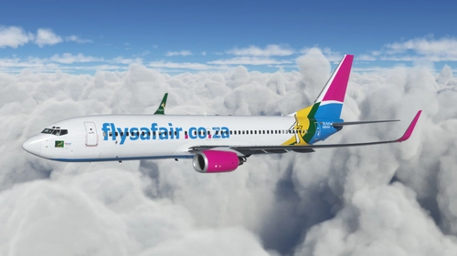 FlySafair Boeing 737-800 PMDG BW ZS-SJV Springboks