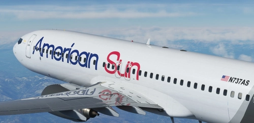 FLYWOH PMDG 737-800 American Sun with Split Scimitar Winglets