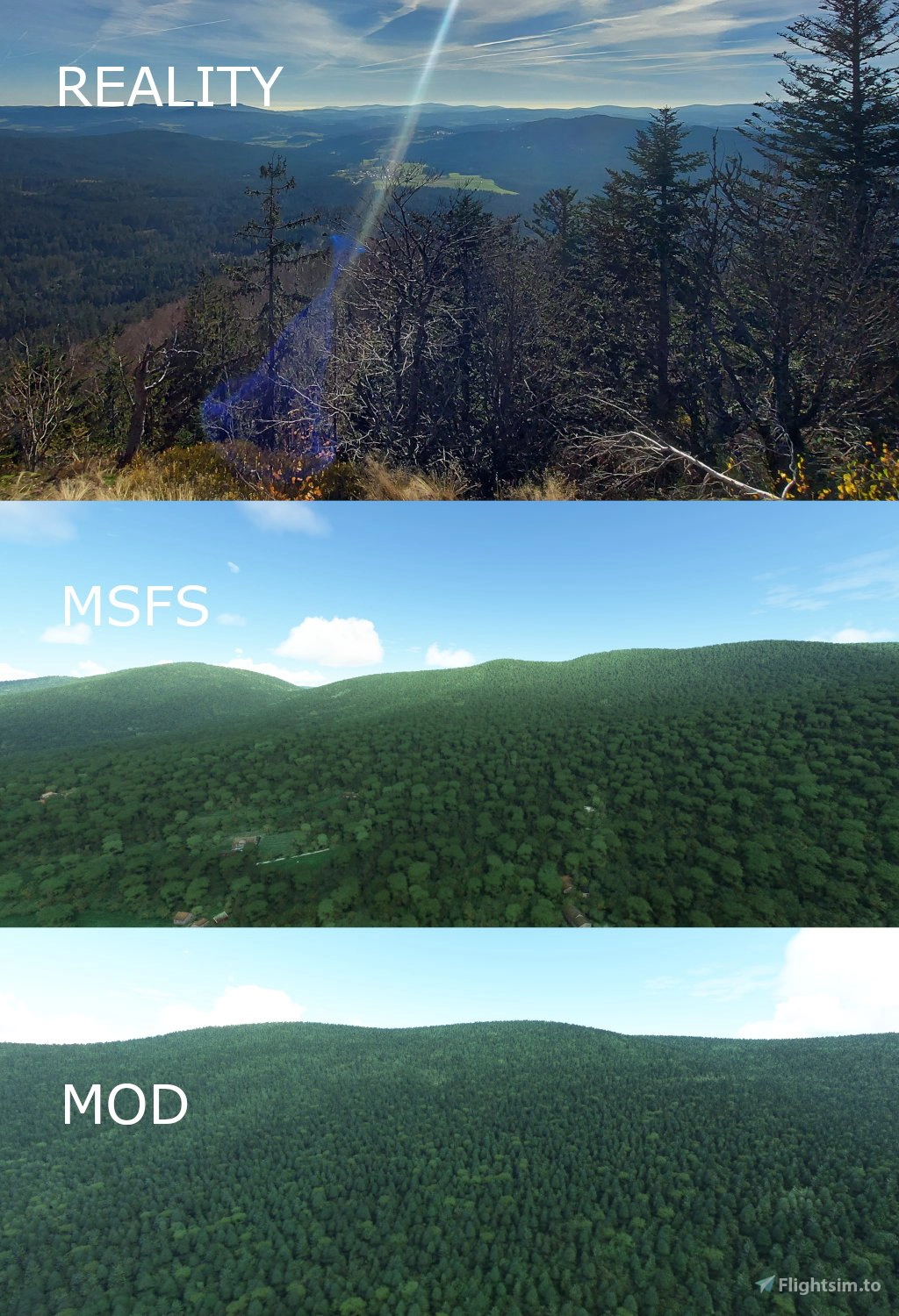 Forest enhancement mod for Microsoft Flight Simulator | MSFS