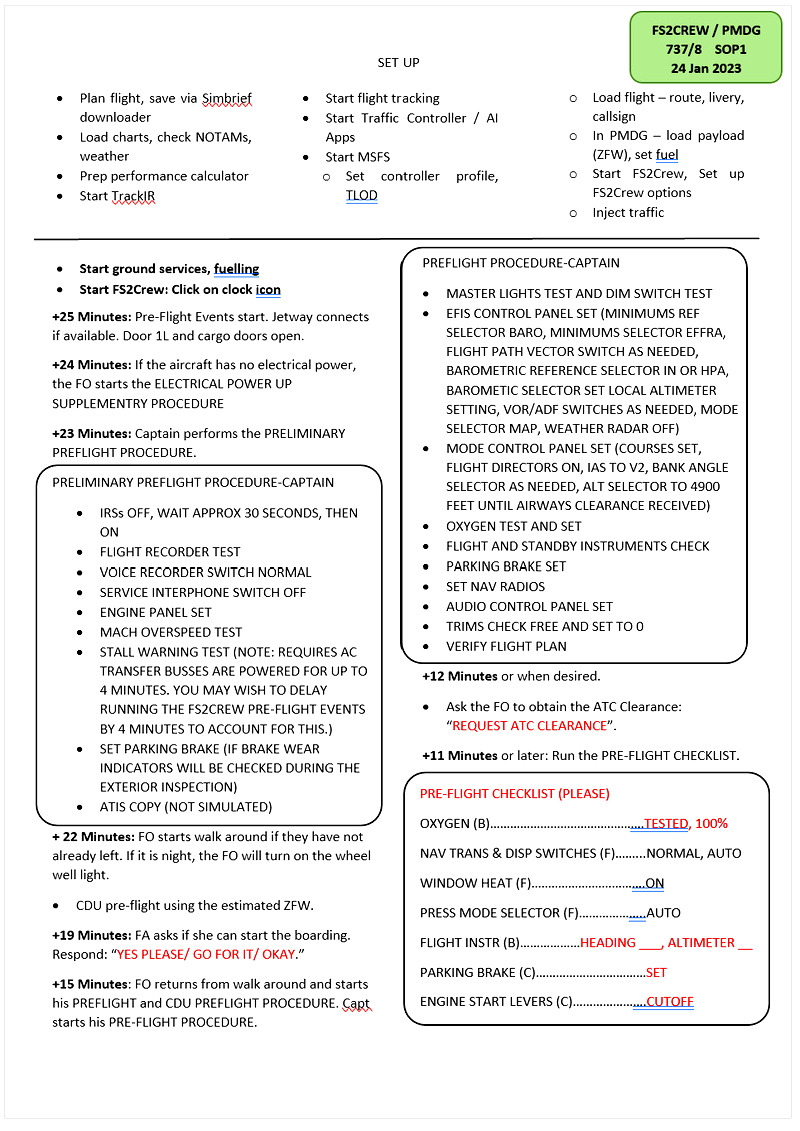 FS2Crew PMDG737 SOP1 Guide for Microsoft Flight Simulator | MSFS