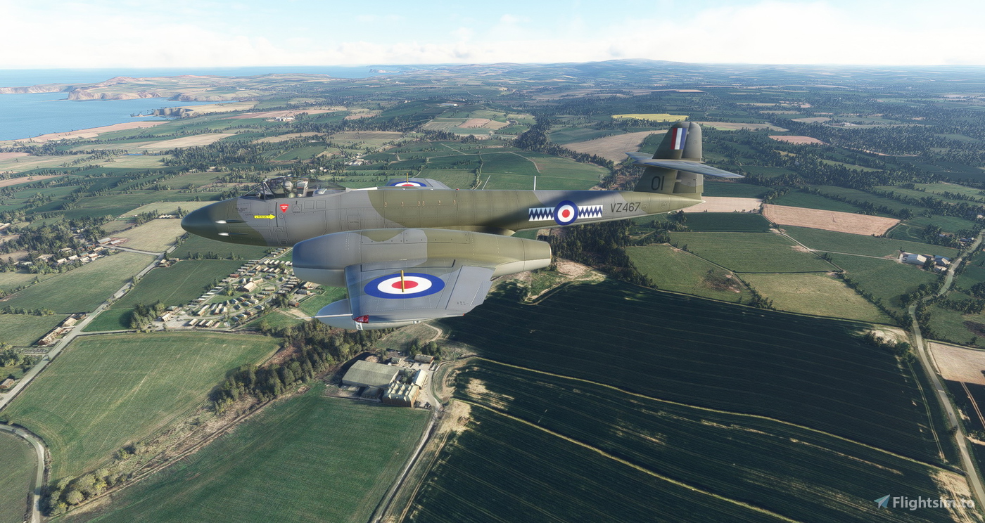 Gloster Meteor Mk 8 Raf No 615 Sqn Vz467 For Microsoft Flight Simulator