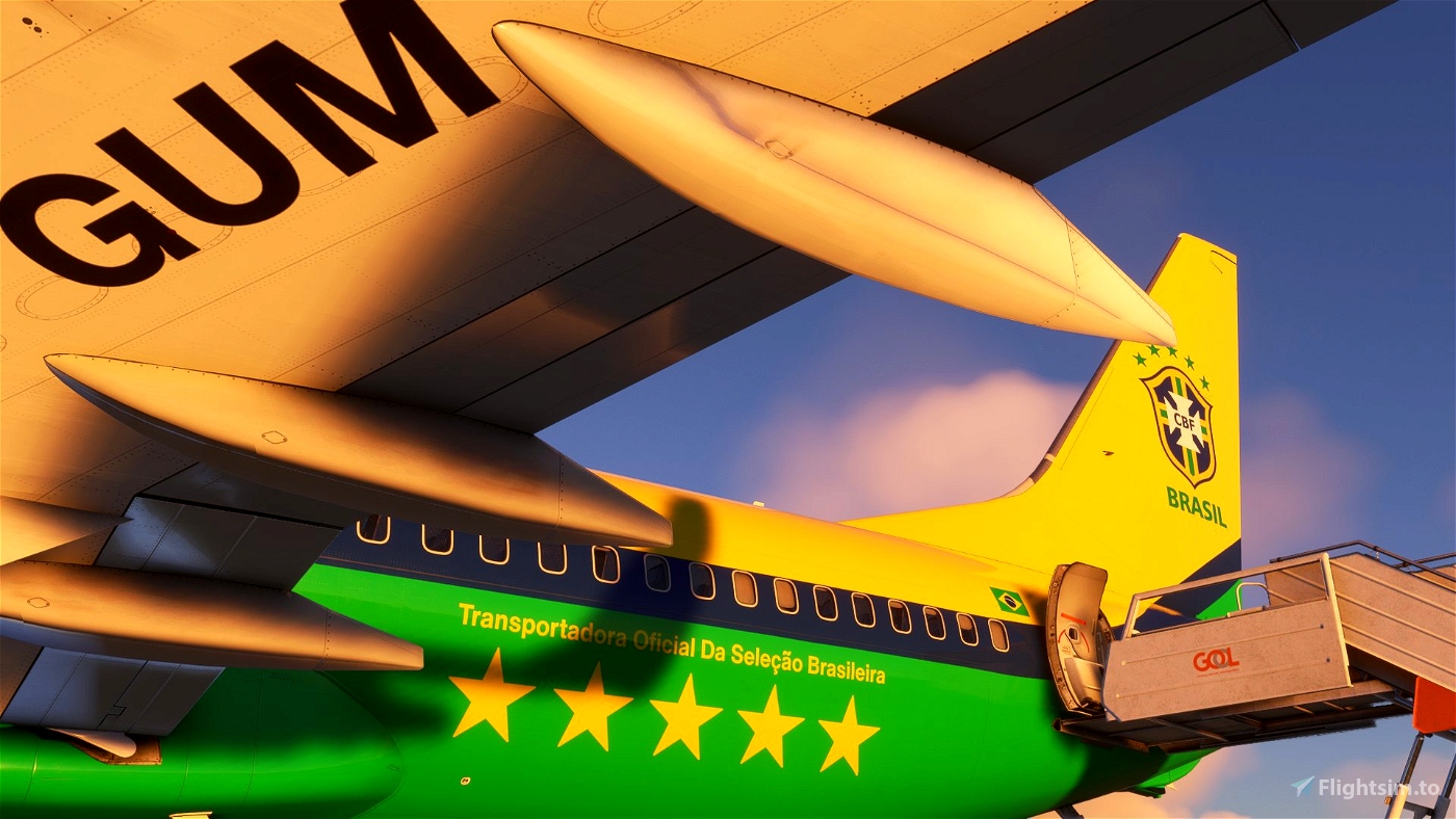 GOL Linhas Aereas 'Brazil Football' PR-GUM - PMDG 737-800 for Microsoft  Flight Simulator