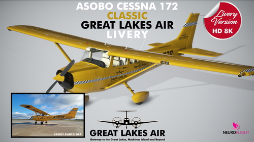 GREAT LAKES AIR livery for Asobo Cessna 172 Classic version, registration N13079 [8K]