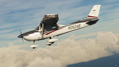 Grey and Red Livery for Carenado C182T Skylane