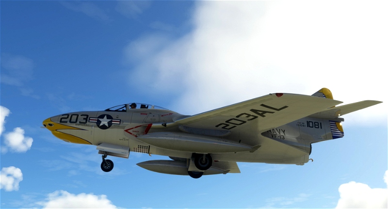 Grumman F9f 8 Cougar Vf 13 203 For Microsoft Flight Simulator Msfs