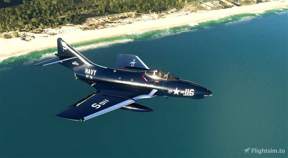 Grumman F9f 8 Cougar Vf 51 116 For Microsoft Flight Simulator Msfs