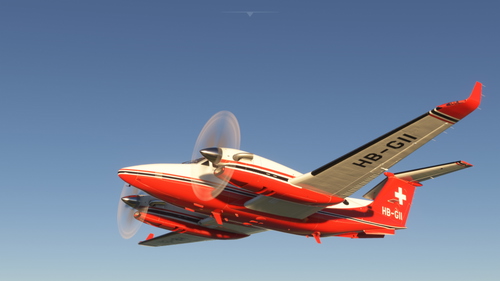 Beechcraft Super King Air 350C analog Cockpit HB-GII 