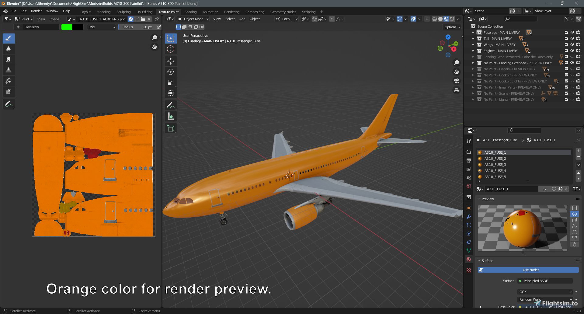 iniBuilds A310-300 - Complete Paintkit (Blender) - Image 1