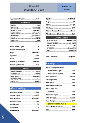 iniBuilds A310-300 Full Checklist thumbnail 5