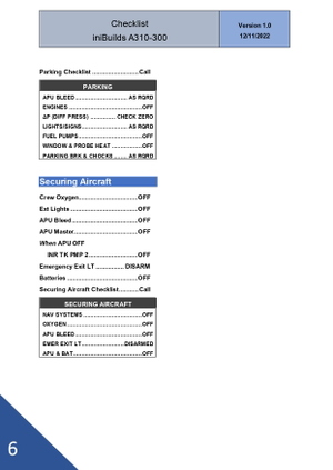 iniBuilds A310-300 Full Checklist thumbnail 6