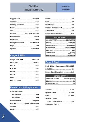 iniBuilds A310-300 Full Checklist thumbnail 2