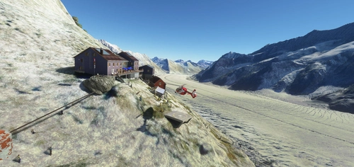 Konkordiahütte mit Treppe