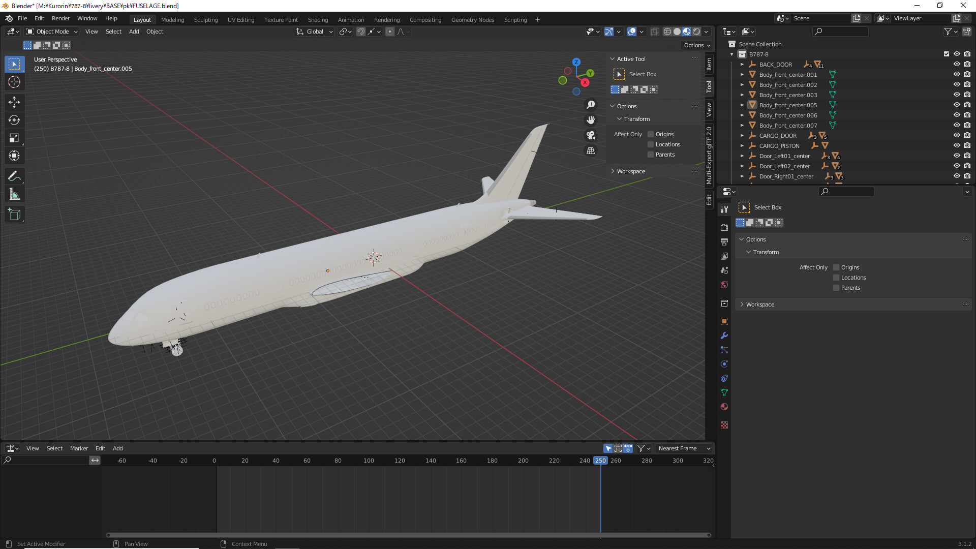 [v2] Kuro_B787-8 | Base Livery + Fuselage Blend file - Image 1