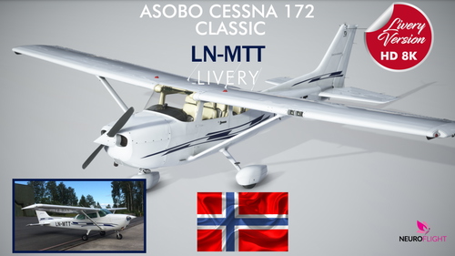 Livery for Asobo Cessna 172 Classic , Norwegian registration LN-MTT [8K]