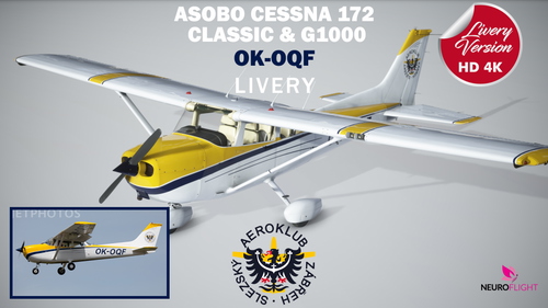 Livery for Asobo Cessna 172 (Classic & G1000) , registration OK-OQF (Slezský aeroklub Zábřeh)