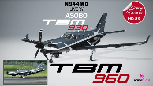 Livery of TBM 960 , registration N944MD [8K]
