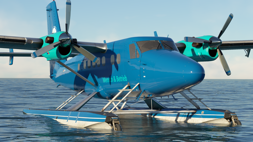 Mensch & Betrieb - Aerosoft DH6 300 Amphibian (PAX) Twin Otter - Liverie with dark Cockpit Panel