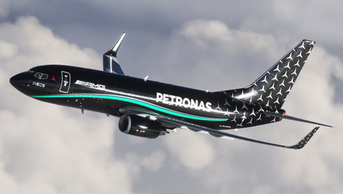 Mercedes AMG Petronas F1 Inspired by W14 Fictional Livery PMDG Boeing 737 BDSF - 8K