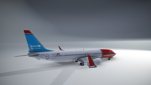 Norwegian Air Shuttle LN-NIO Unicef PMDG 737-800 