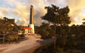 Pensacola Lighthouse, Florida, with rotating beacon and keepers' house thumbnail 1