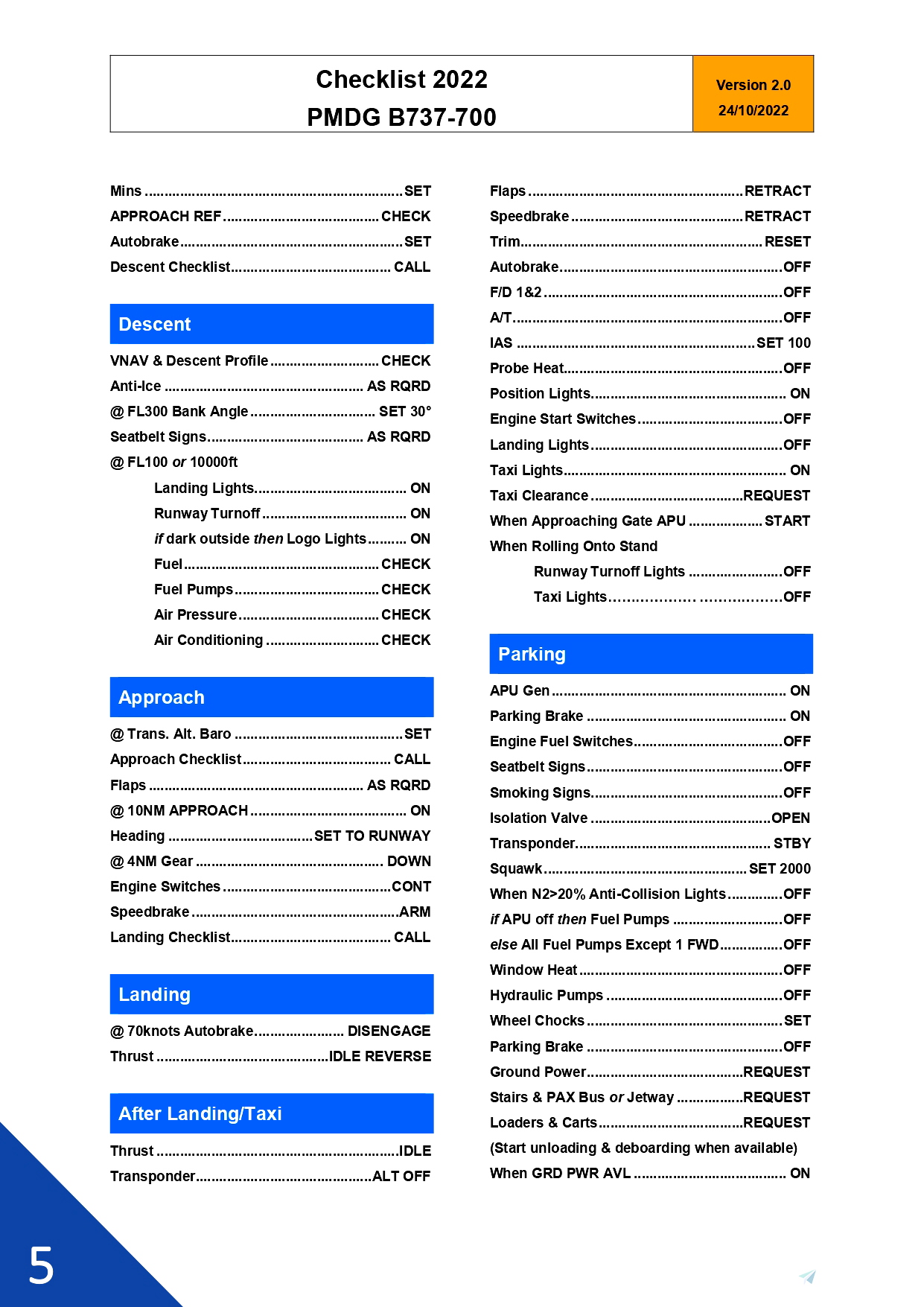 Pmdg 737 700 Full Checklist For Microsoft Flight Simulator Msfs Pmdg 737 700 Full Checklist For Microsoft Flight Simulator Msfs