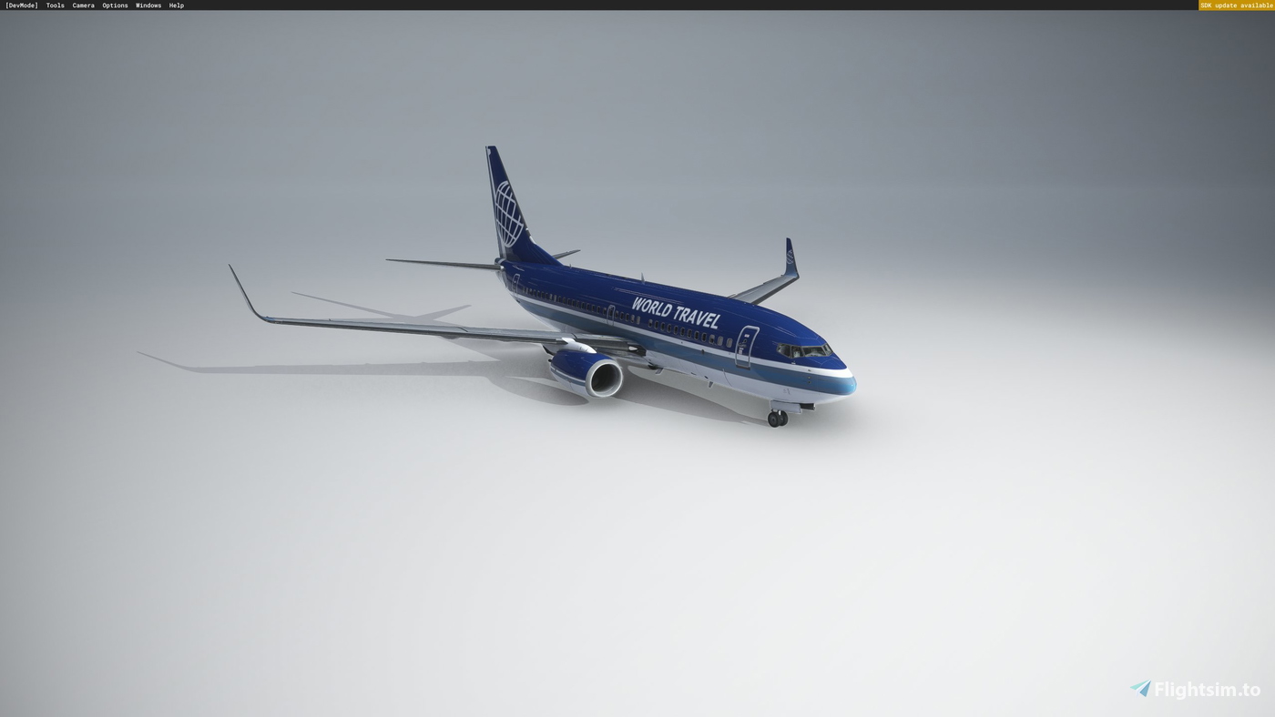 Clean Flight Sim PMDG 737-700 World Travel BW Clean 对于 Microsoft Flight Simulator | MSFS