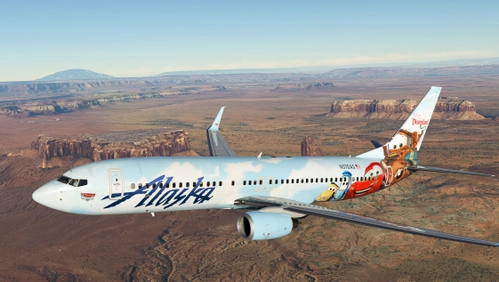 PMDG 737-800 Alaska Airlines Cars Land / N570AS