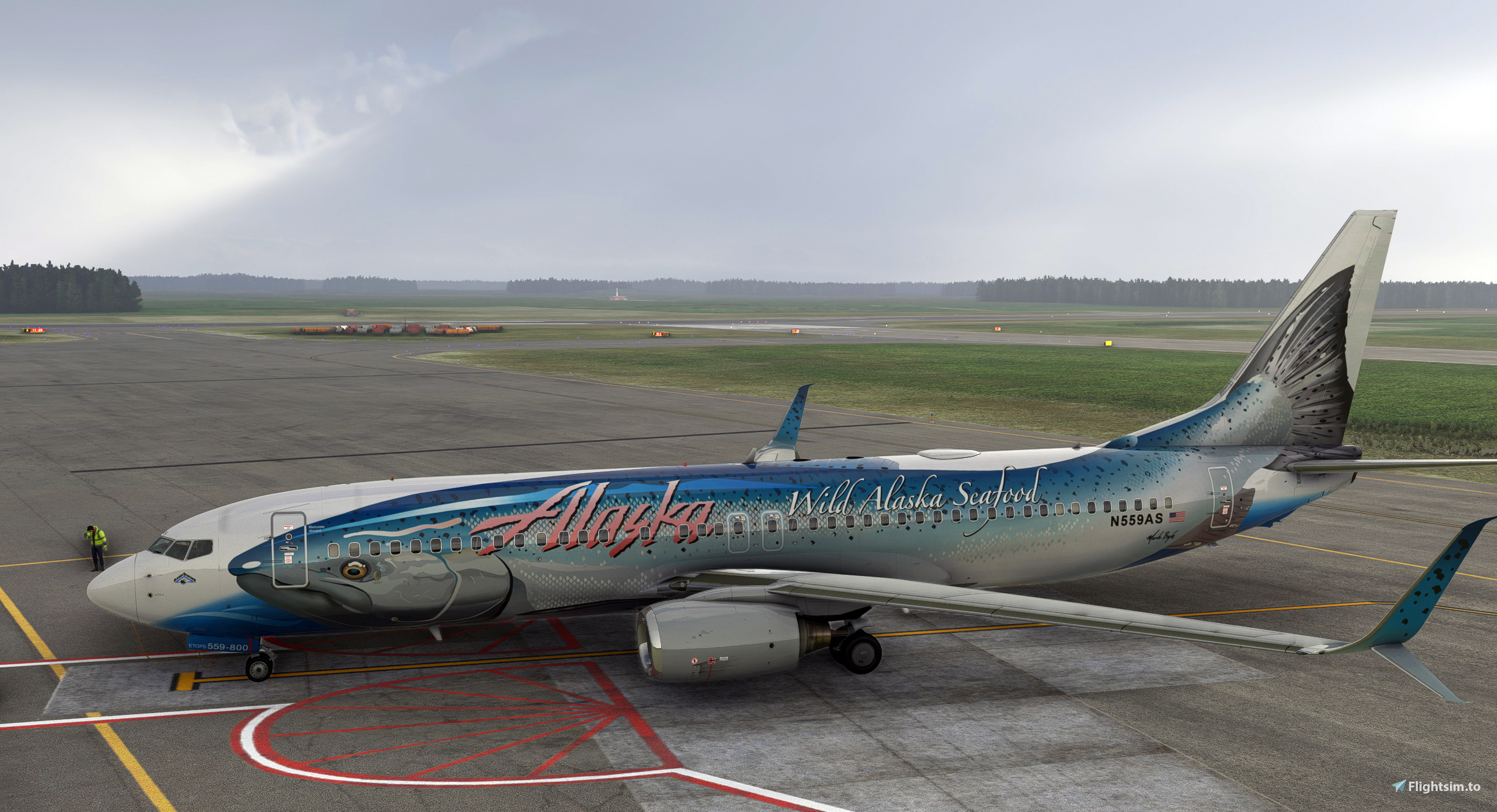 PMDG 737-800 Alaska Airlines Salmon-Thirty-Salmon II / N559AS - Image 1
