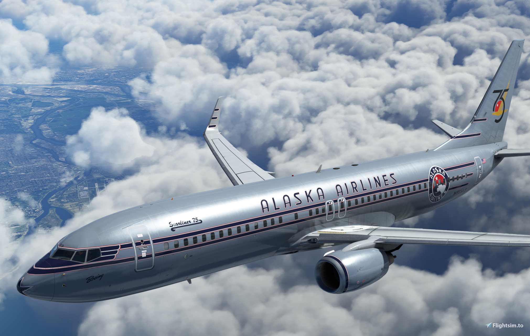 PMDG 737-800 Alaska Airlines Starliner 75 / N569AS - Image 1