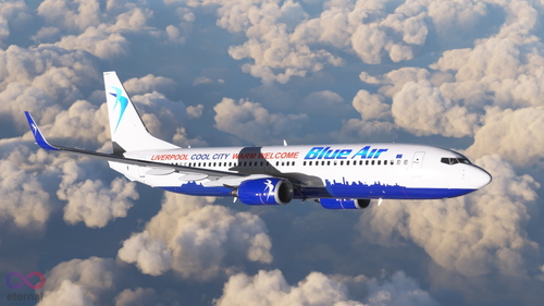 PMDG 737-800 Blue Air Liverpool-Special(YR-BMH - 2022) w/ Cabin