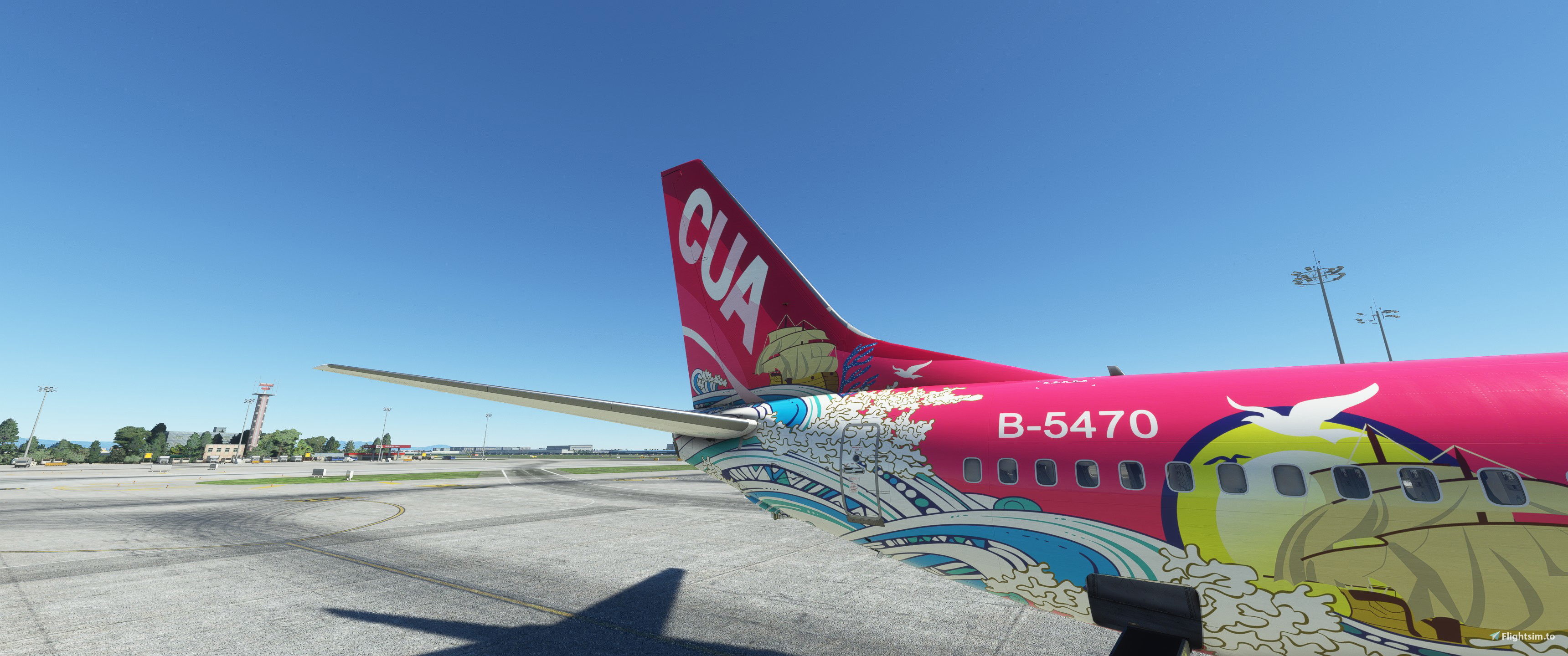 PMDG 737-800 China United Airlines (City of RiZhao livery B-5470 2022) 联航日照彩绘机B-5470 - Image 1