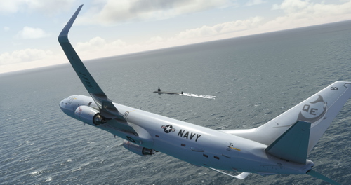 PMDG 737-800 P-8A of the Fighting Marlin's VP-40 of NAS Whidbey Island, WA (traditional in low viz)