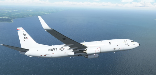 PMDG 737-800 P-8A of VP-4, the Skinny Dragons of NAS Whidbey Island, Washington. 