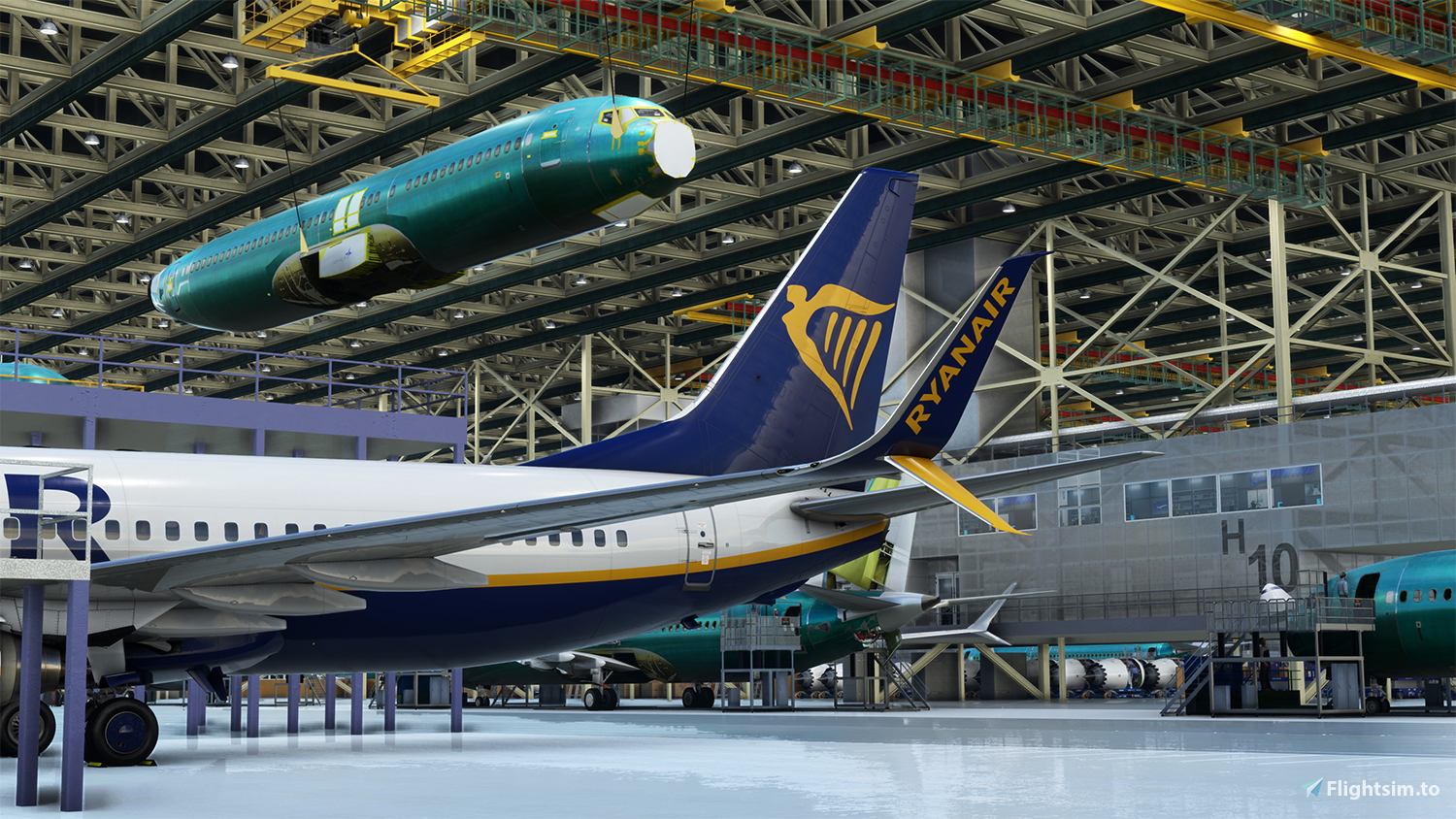 PMDG 737-800 Ryan Air SSW (EI-DLY) Double Pack - Clean and Weathered with Interior - Image 1
