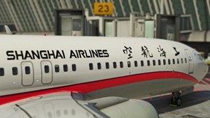 PMDG 737-800 Shanghai Airlines 上海航空公司 B-1151 8K (NEWER TYPE) thumbnail 1