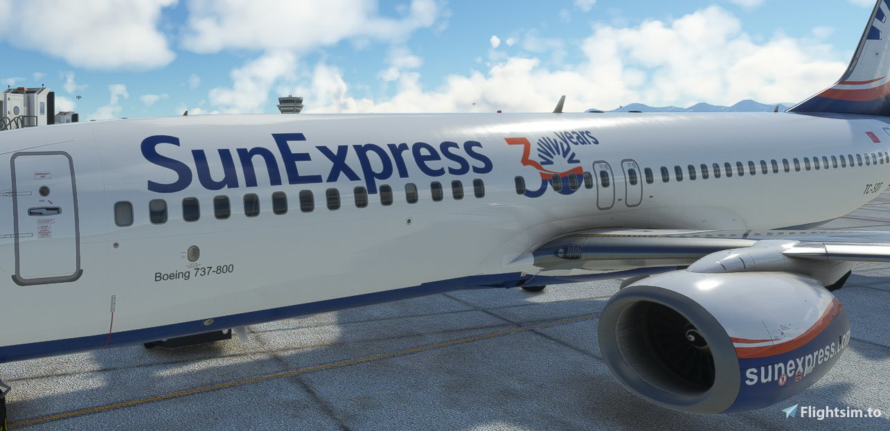 [PMDG 737-800] SunExpress 30Years Special Livery (BW & SSW) - Image 1