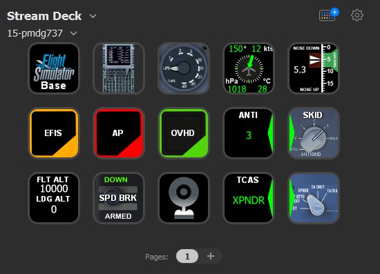 PMDG 737 + fms Stream Deck 15key Profile - Image 1