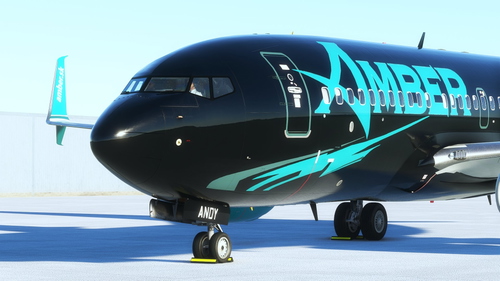 PMDG Boeing 737-700 SSW / G-ANDY / Amber Virtual - 4K black 